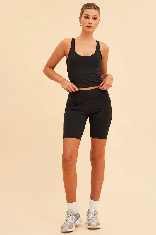 Black Sara 7"" Bike Short