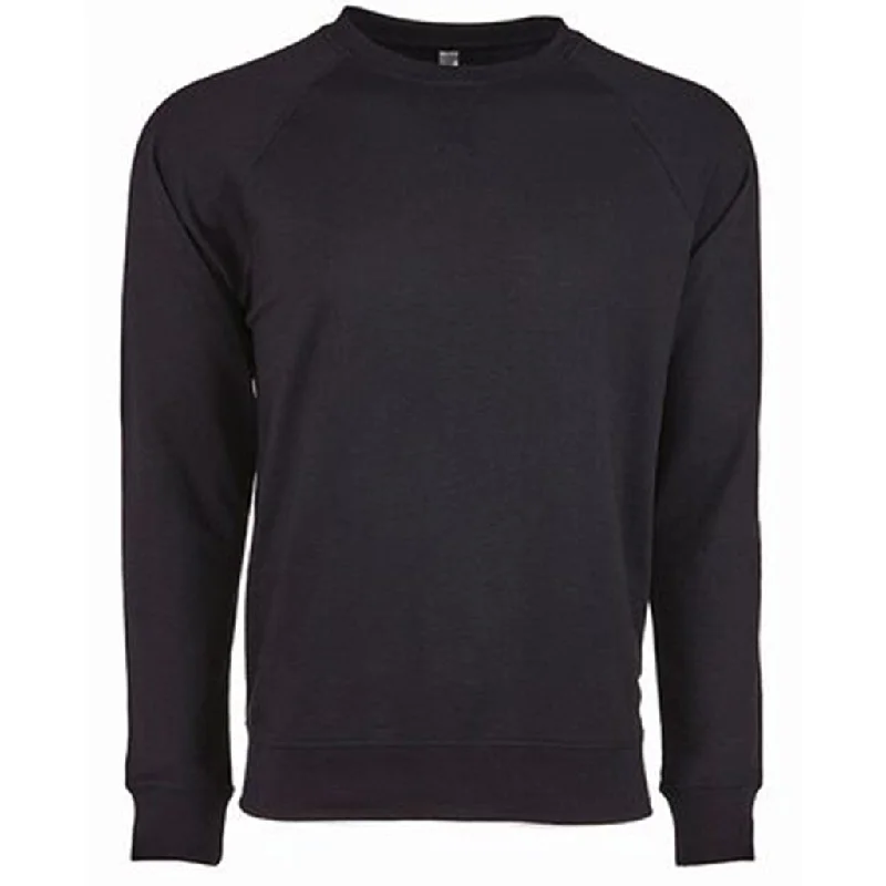 Next Level Unisex Black French Terry Raglan Crew