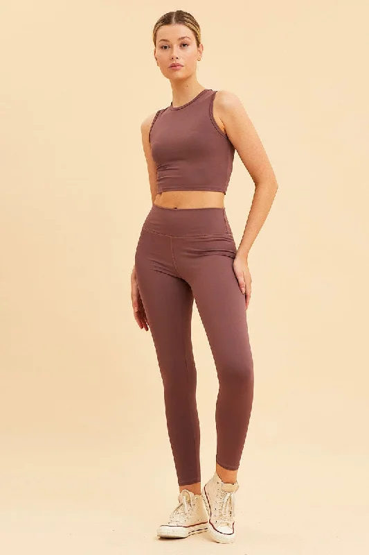 Purple Active Legging Stretch Full Length