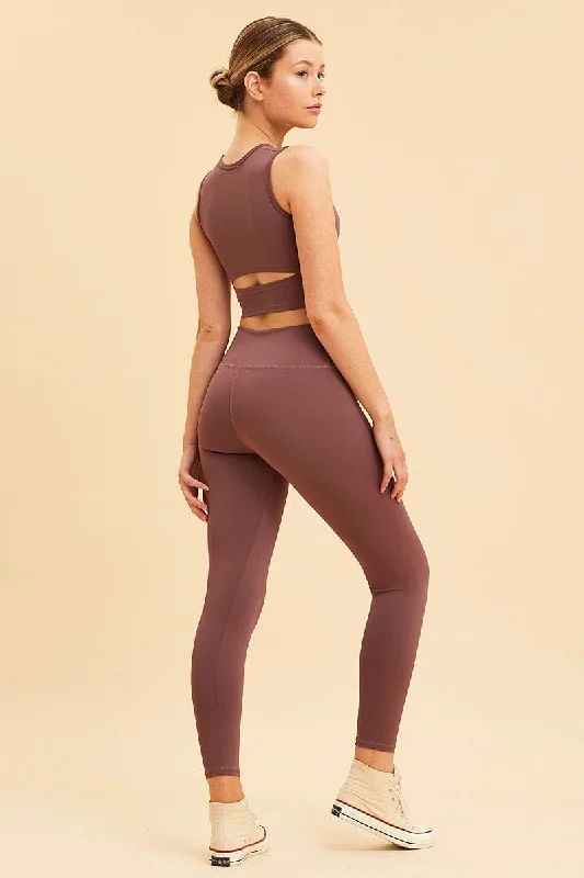 Purple Active Legging Stretch Full Length