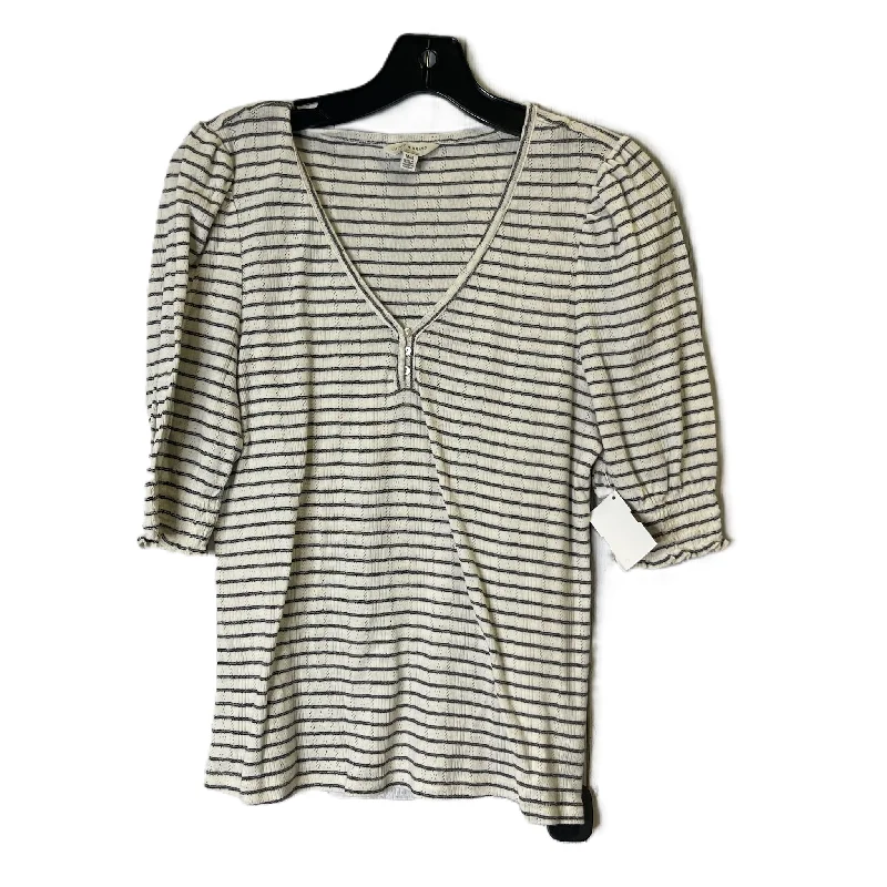 Top Short Sleeve By Lucky Brand In Cream, Size: M